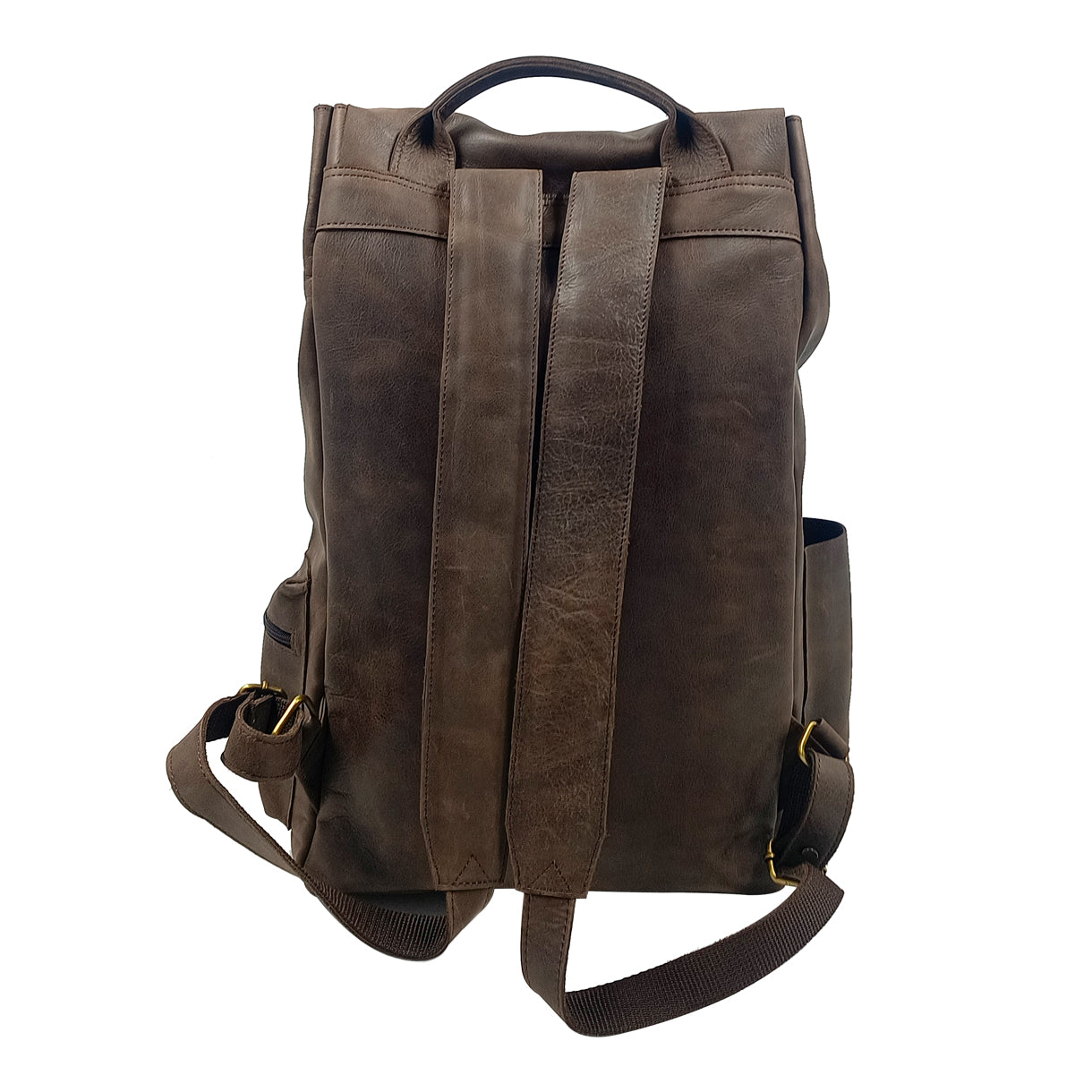 Handmade-Leather-Dark-Brown-finish-Travel-_-laptop-backpack-bag-back