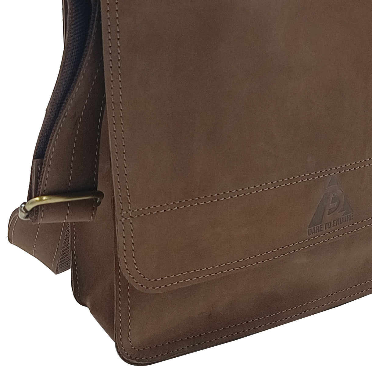 Leather Dark Oak Messenger Bag for Notepad