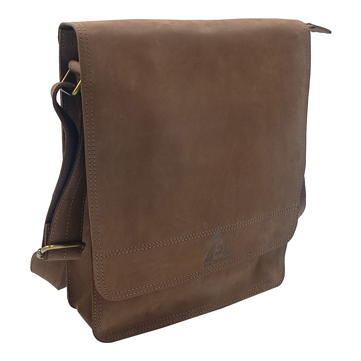Leather Dark Oak Messenger Bag for Notepad