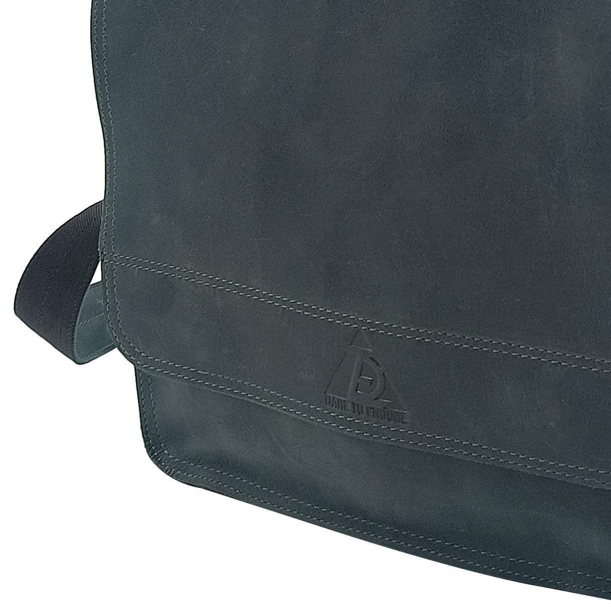 Leather Dark Slate Blue Messenger Bag for Notepad