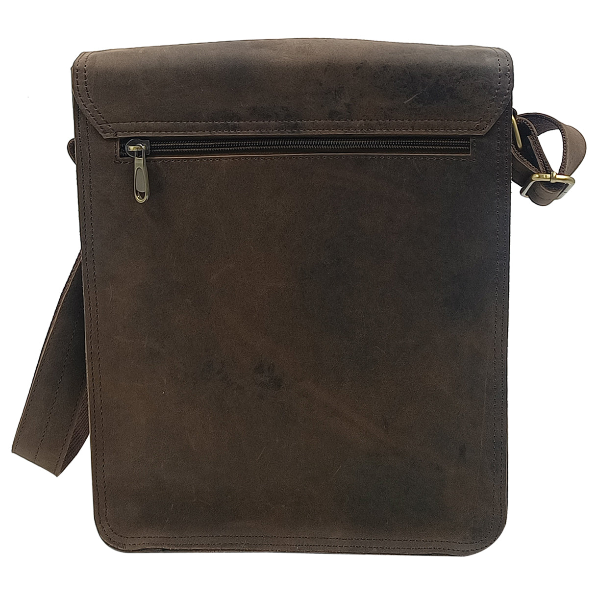 Leather Havana Brown Messenger Bag for Notepad