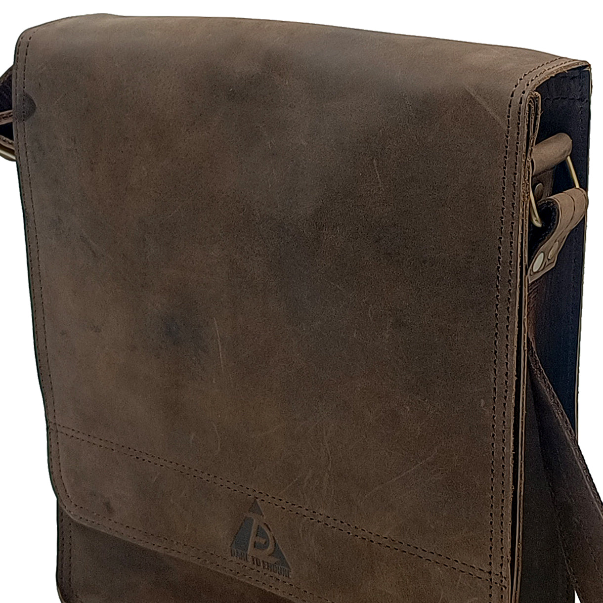 Leather Havana Brown Messenger Bag for Notepad