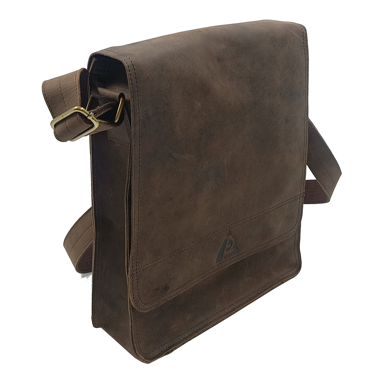 Leather Havana Brown Messenger Bag for Notepad
