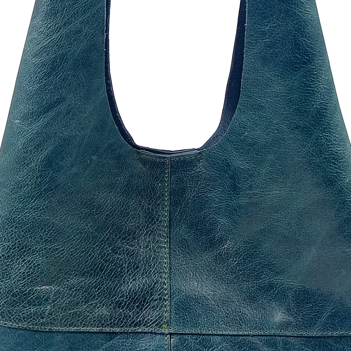 Leather Distressed Teal Tote Bag