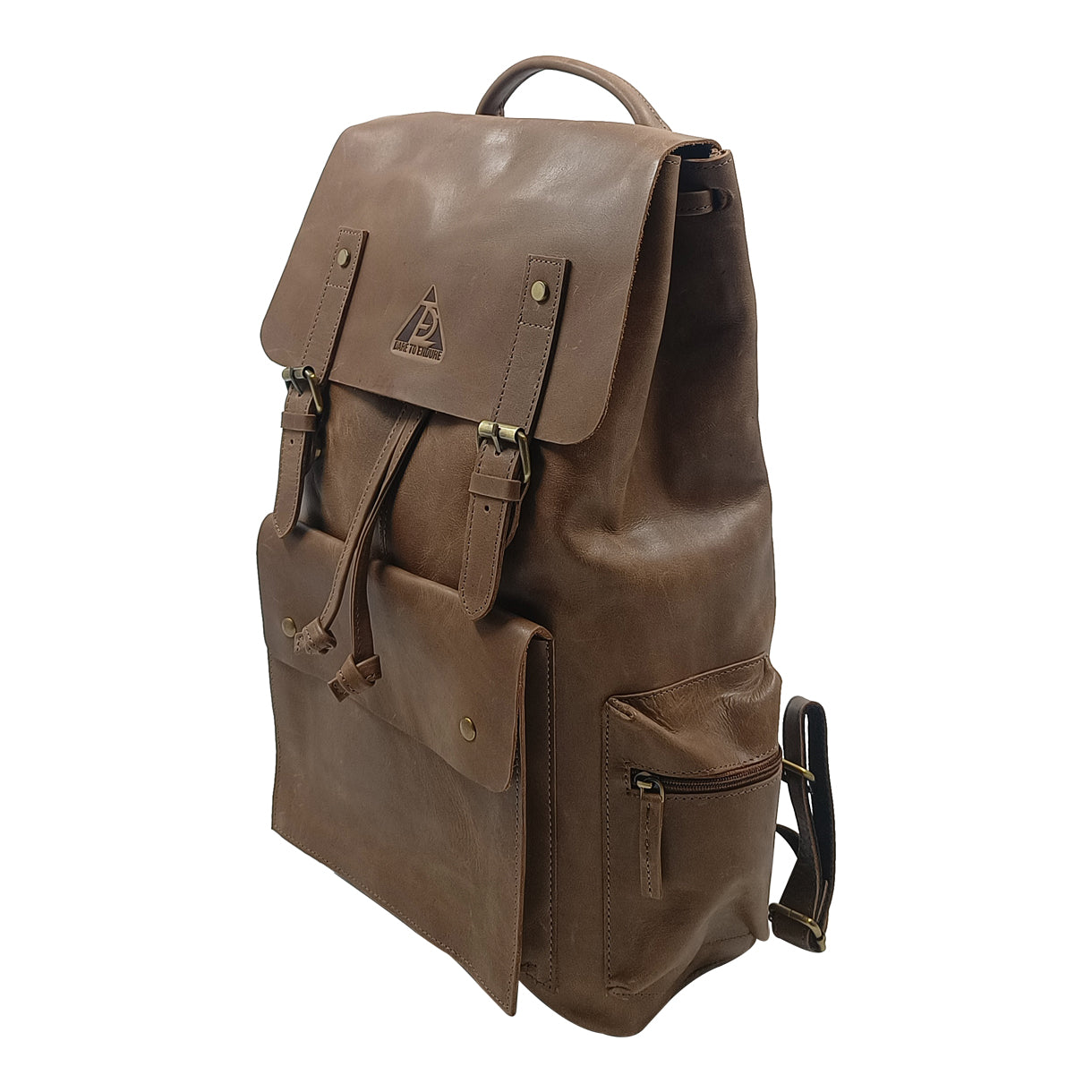 Leather Mud Brown Travel & Laptop Backpack