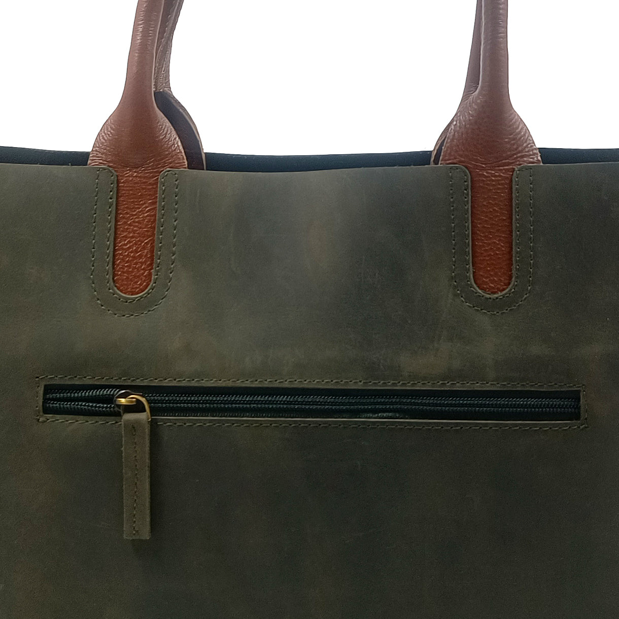 dark-muted-green-finish-Handbag-detail-2