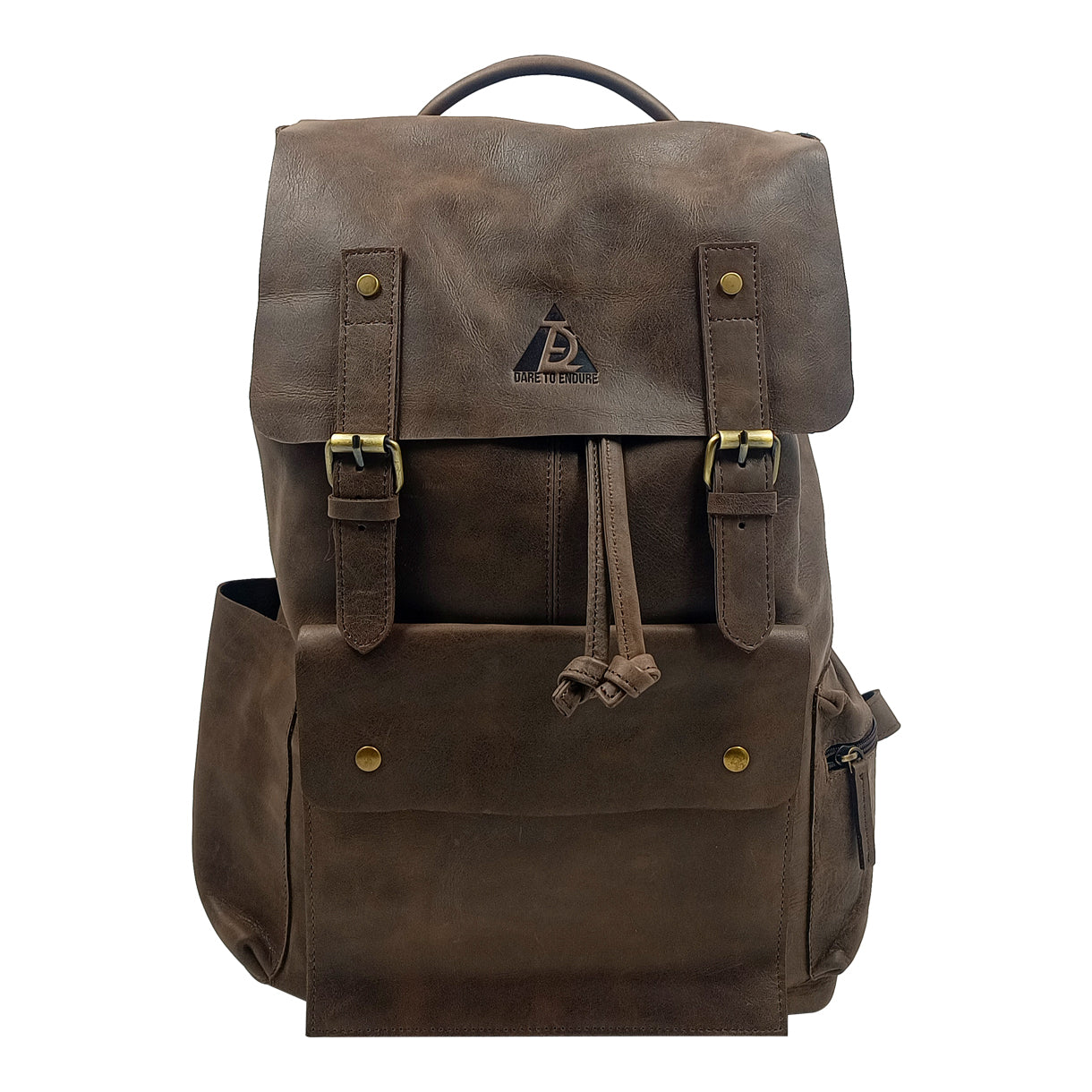 Handmade-Leather-Dark-Brown-finish-Travel-_-laptop-backpack-bag-front