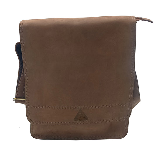 Leather Dark Oak Messenger Bag for Notepad