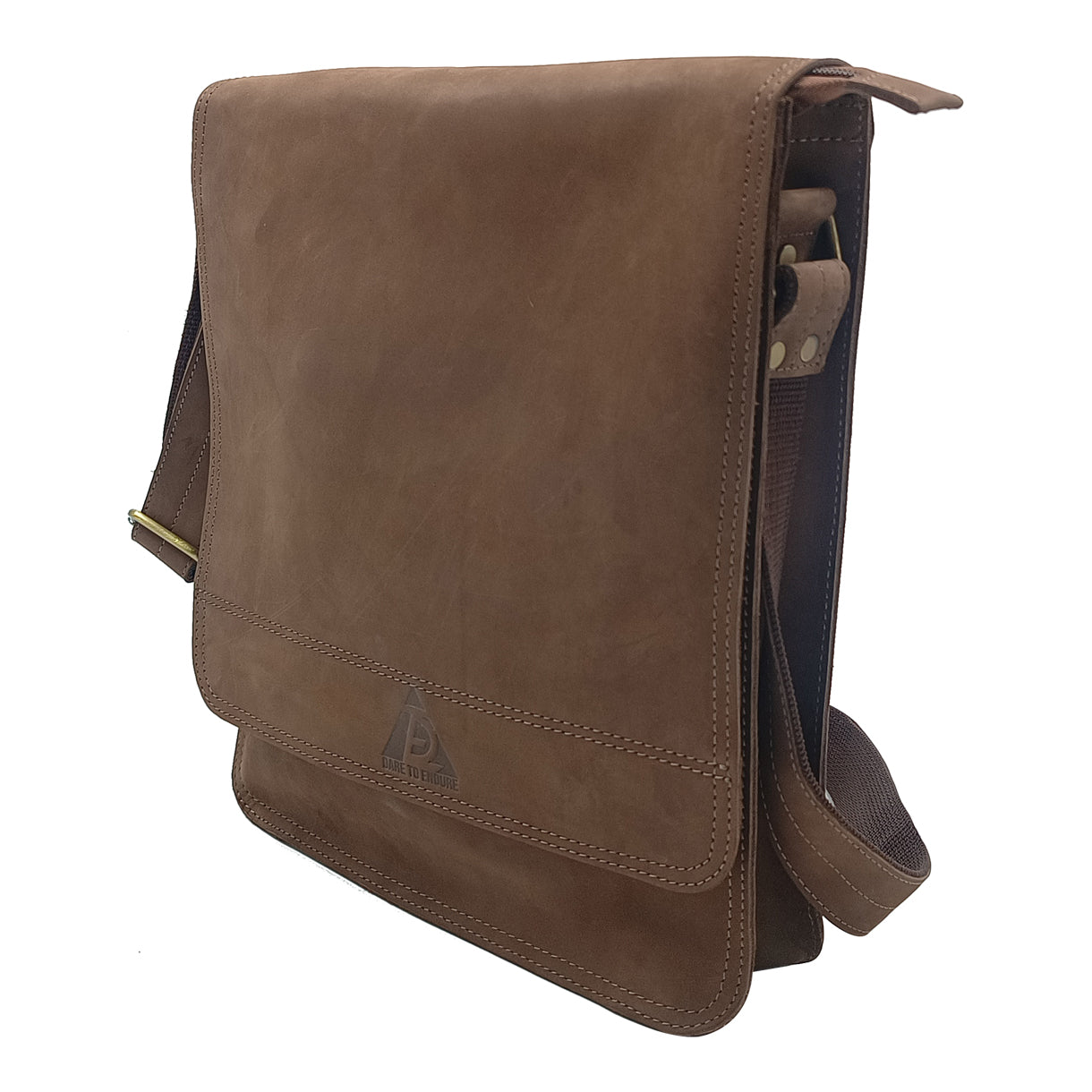 Leather Dark Oak Messenger Bag for Notepad