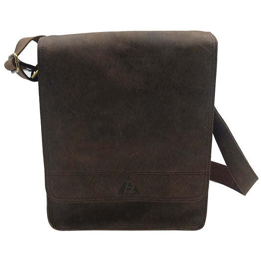 Leather Havana Brown Messenger Bag for Notepad