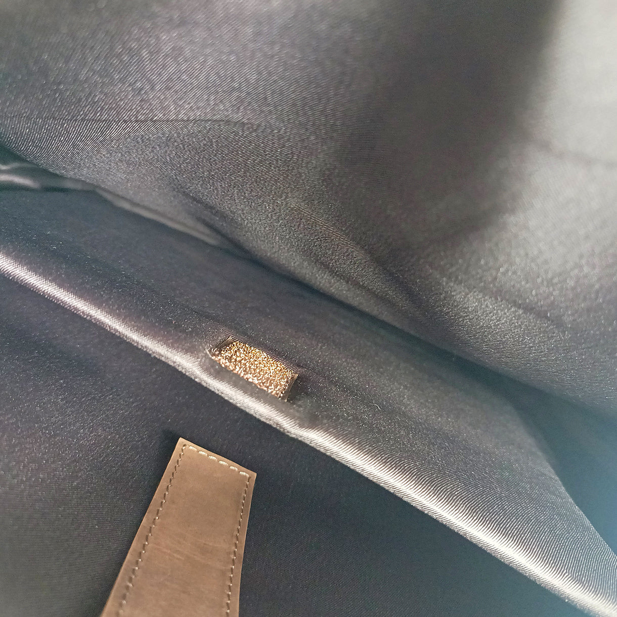 Leather Taupe laptop backpack bag