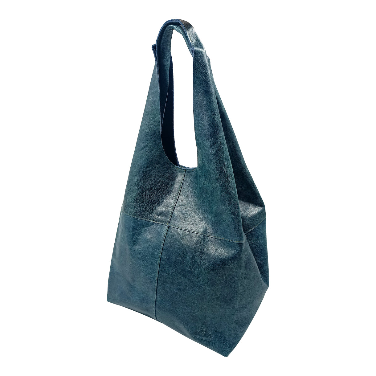 Leather Distressed Teal Tote Bag