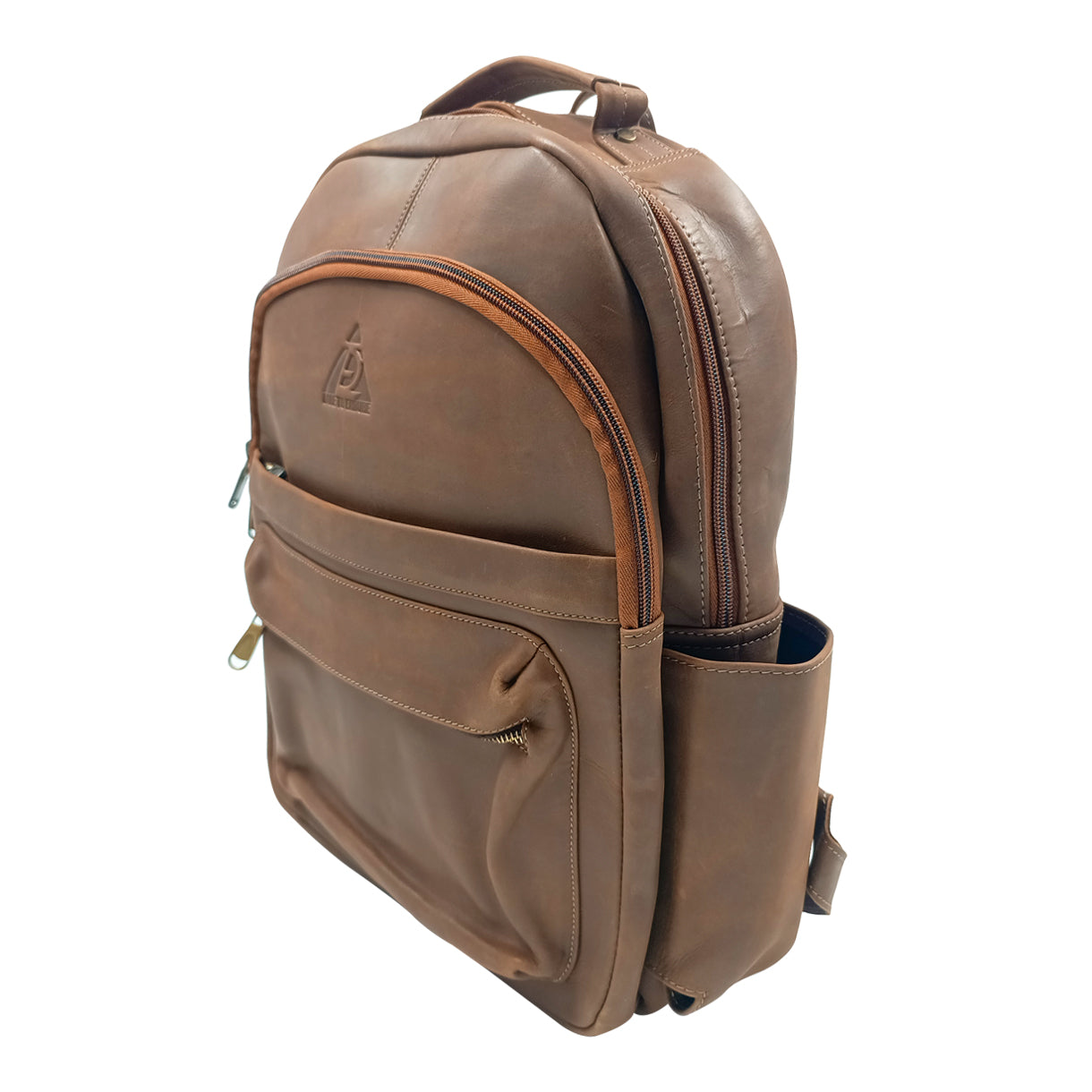 Majolica-Brown-finish-laptop-backpack-bag-Unisex-Side