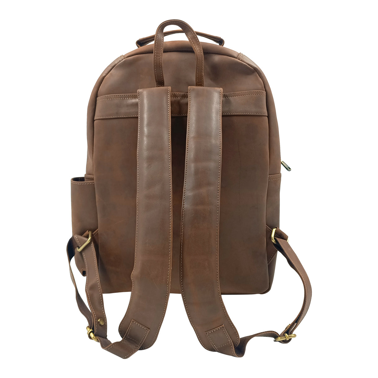 Majolica-Brown-finish-laptop-backpack-bag-Unisex-back