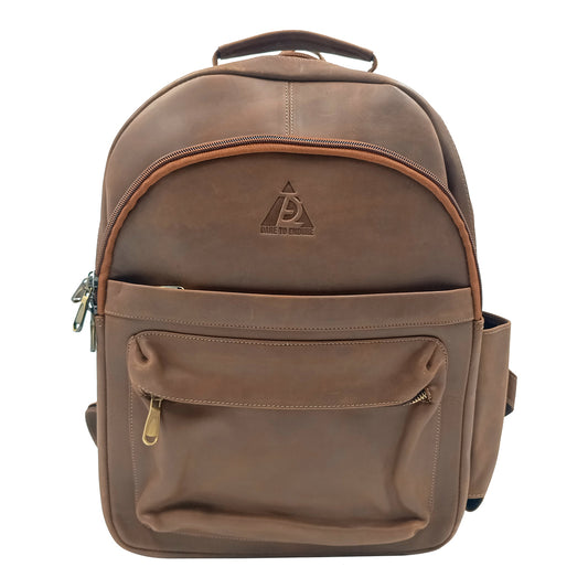 Majolica-Brown-finish-laptop-backpack-bag-Unisex-front