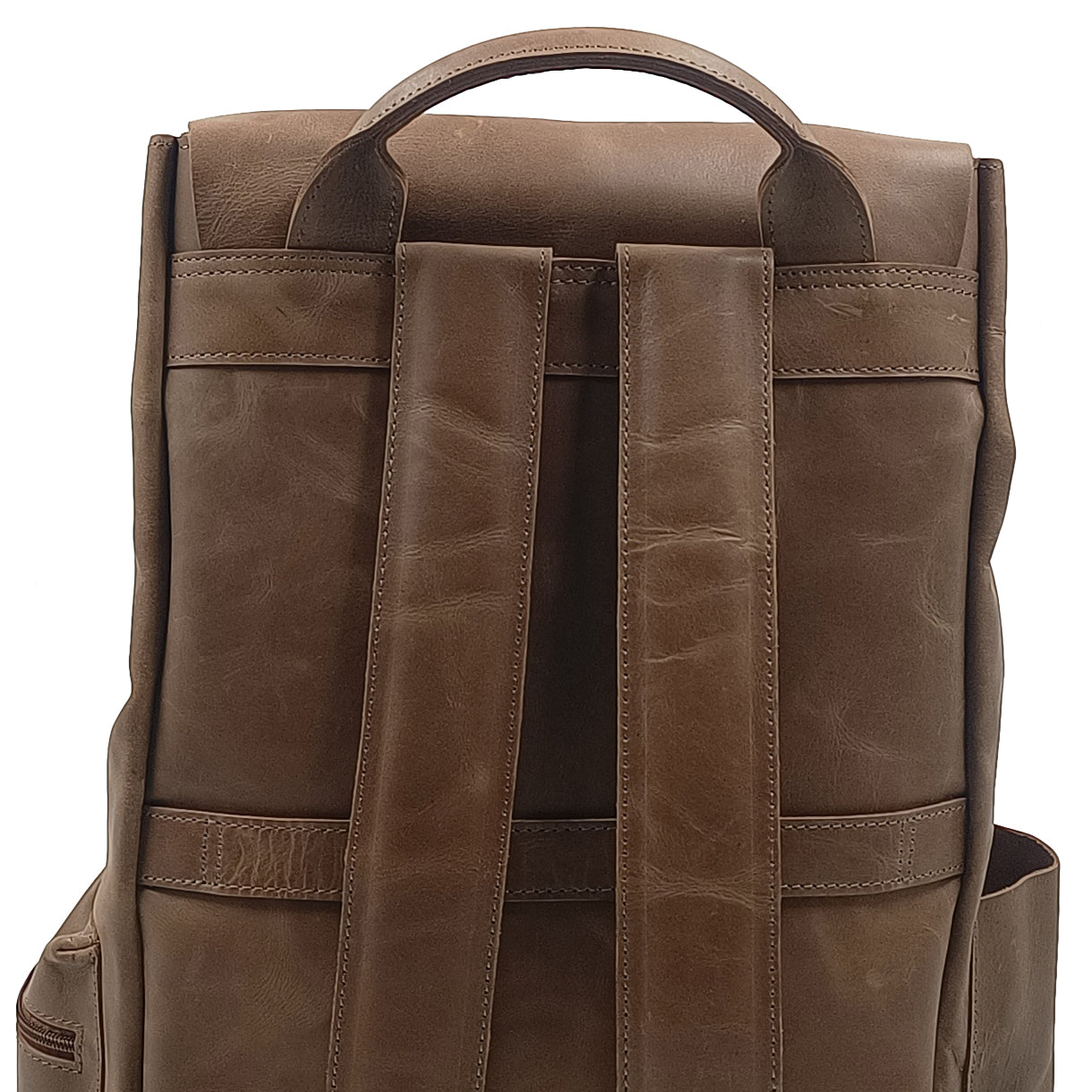 Leather Mud Brown Travel & Laptop Backpack