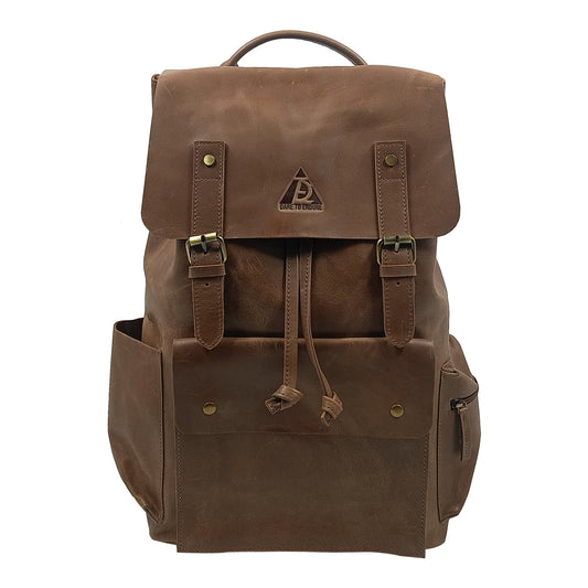 Leather Mud Brown Travel & Laptop Backpack