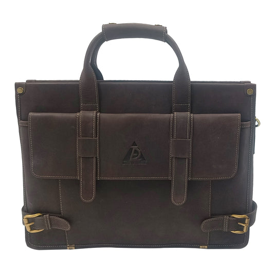 Onyx-brown-finish-Laptop-Bag-front