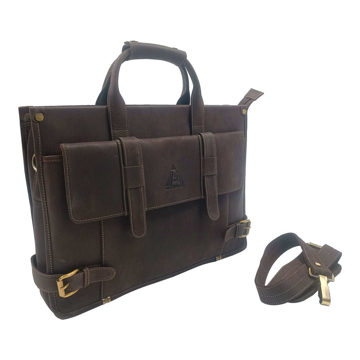 Onyx-brown-finish-Laptop-Bag-side