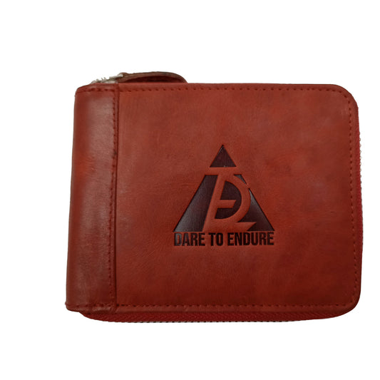 Leather Red Zipper Wallets for Men's